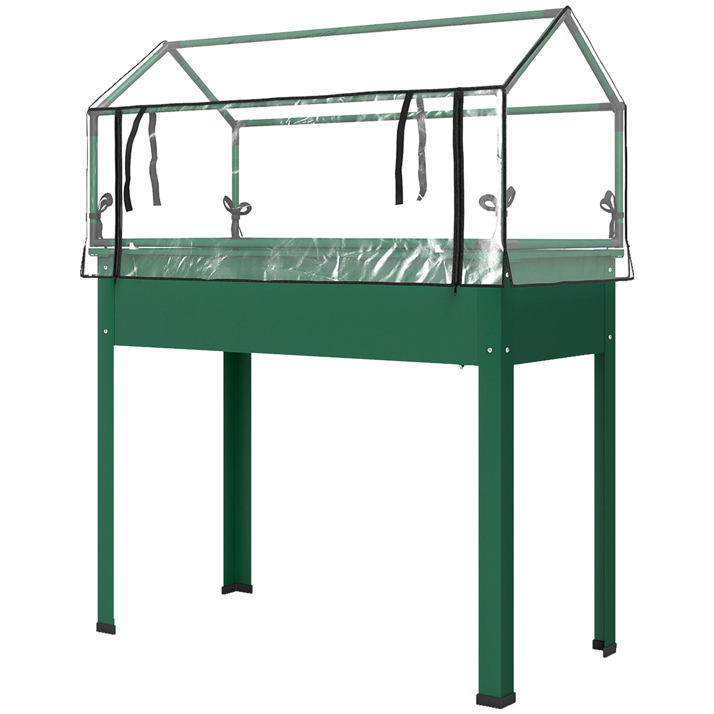 Raised Garden Bed with Greenhouse Cover - Elevated Vegetable Planter 1100x510 mm