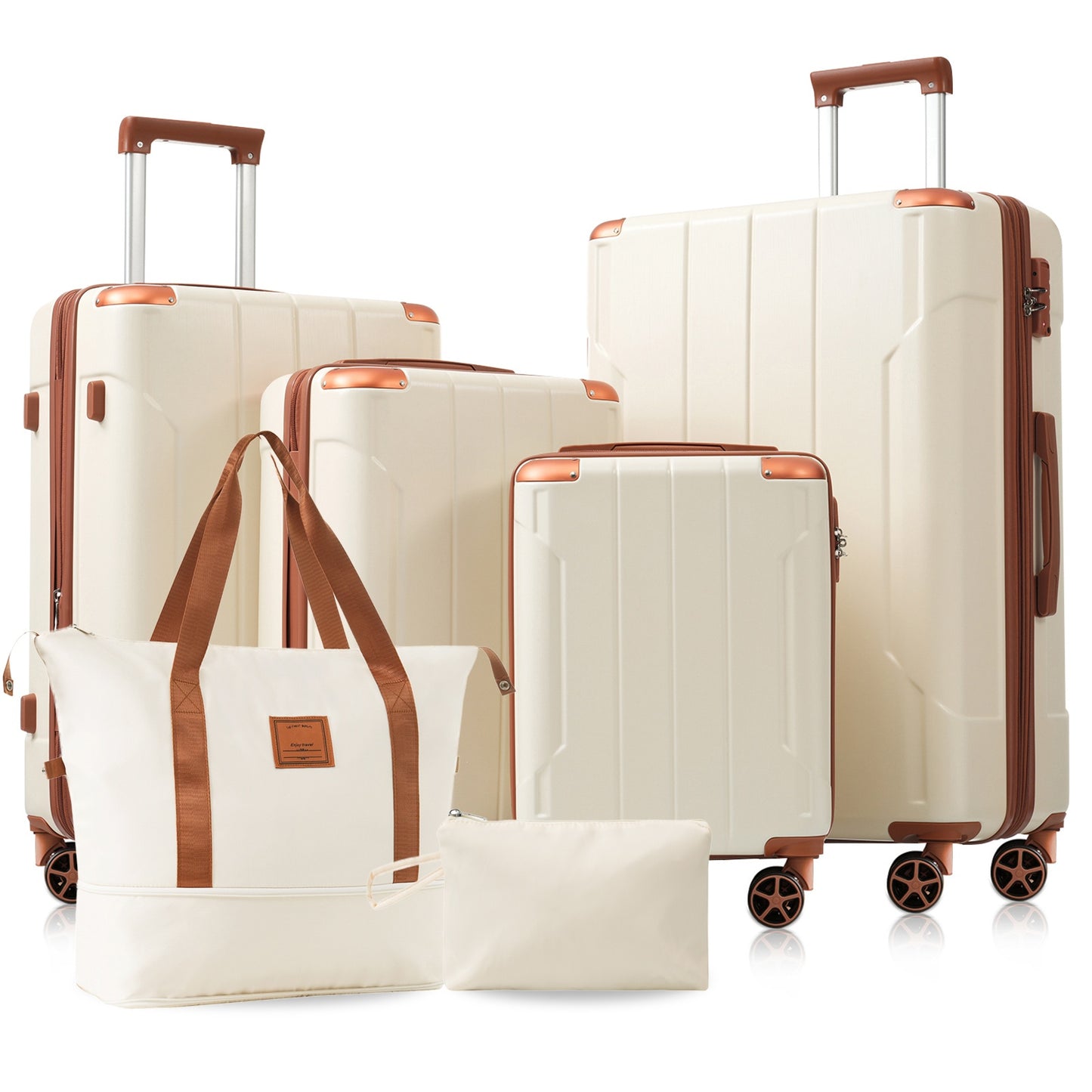 Expandable Hardshell Luggage Set - 6 Piece Suitcase Set