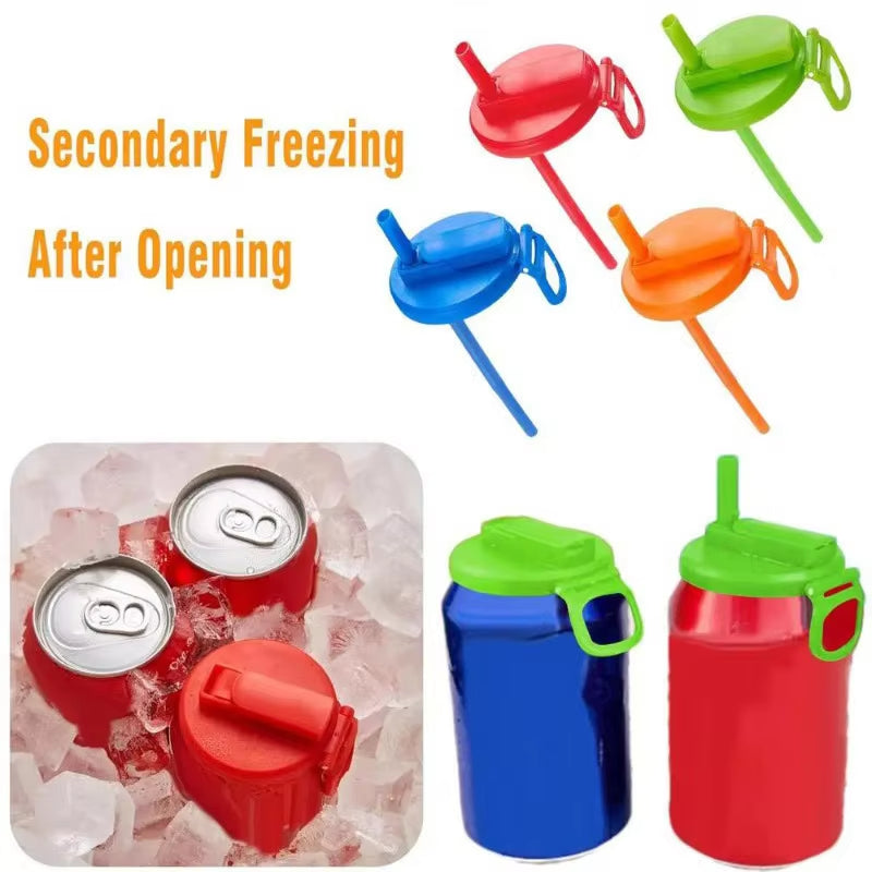 Reusable Soda Can Lid with Straw - Fits Standard Coke & Beverage Cans