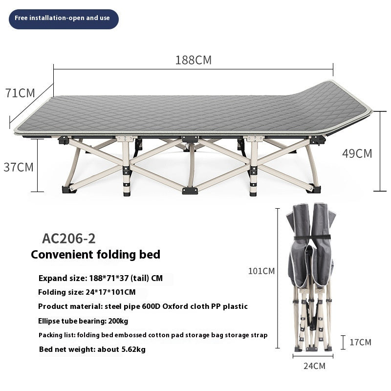 Portable Folding Bed for Camping and Office Use – Lightweight & Space Saving