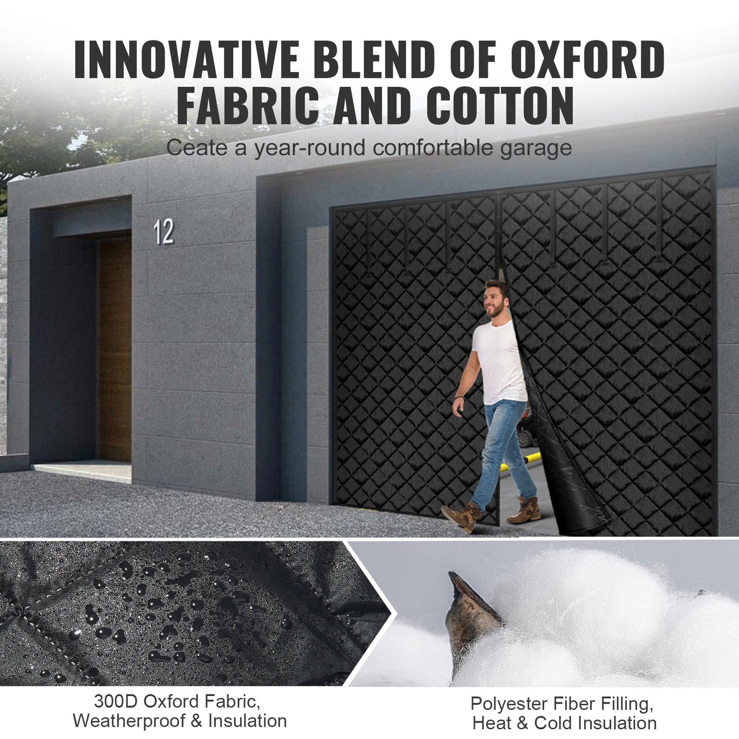 Garage Door Insulation Kit 8.3 x 7.15 ft Thermal Insulated Garage Screen