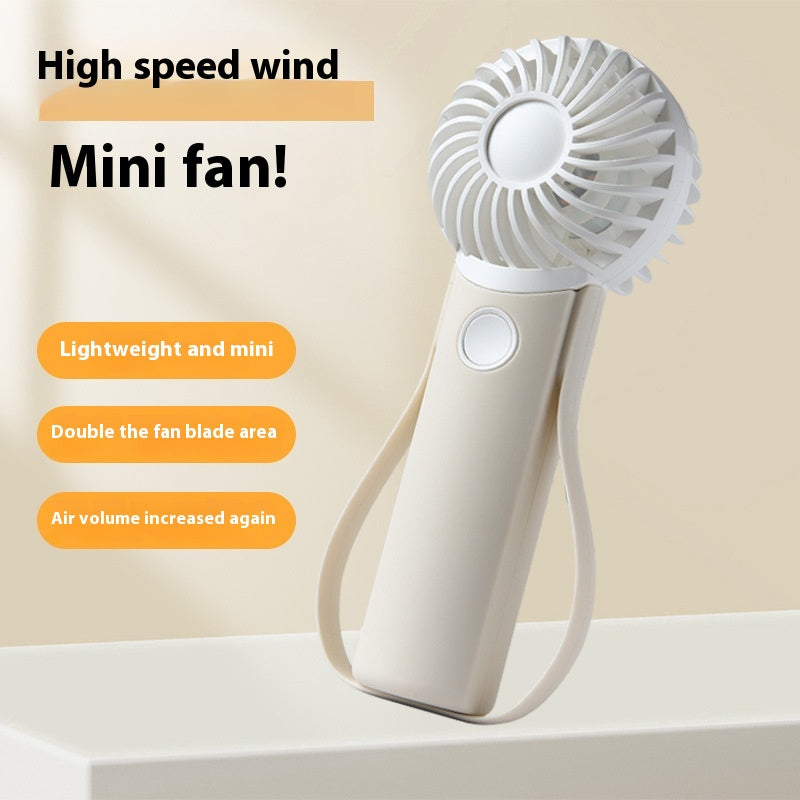 Portable Handheld Fan with Silicone Handle, USB Powered, Quiet Operation