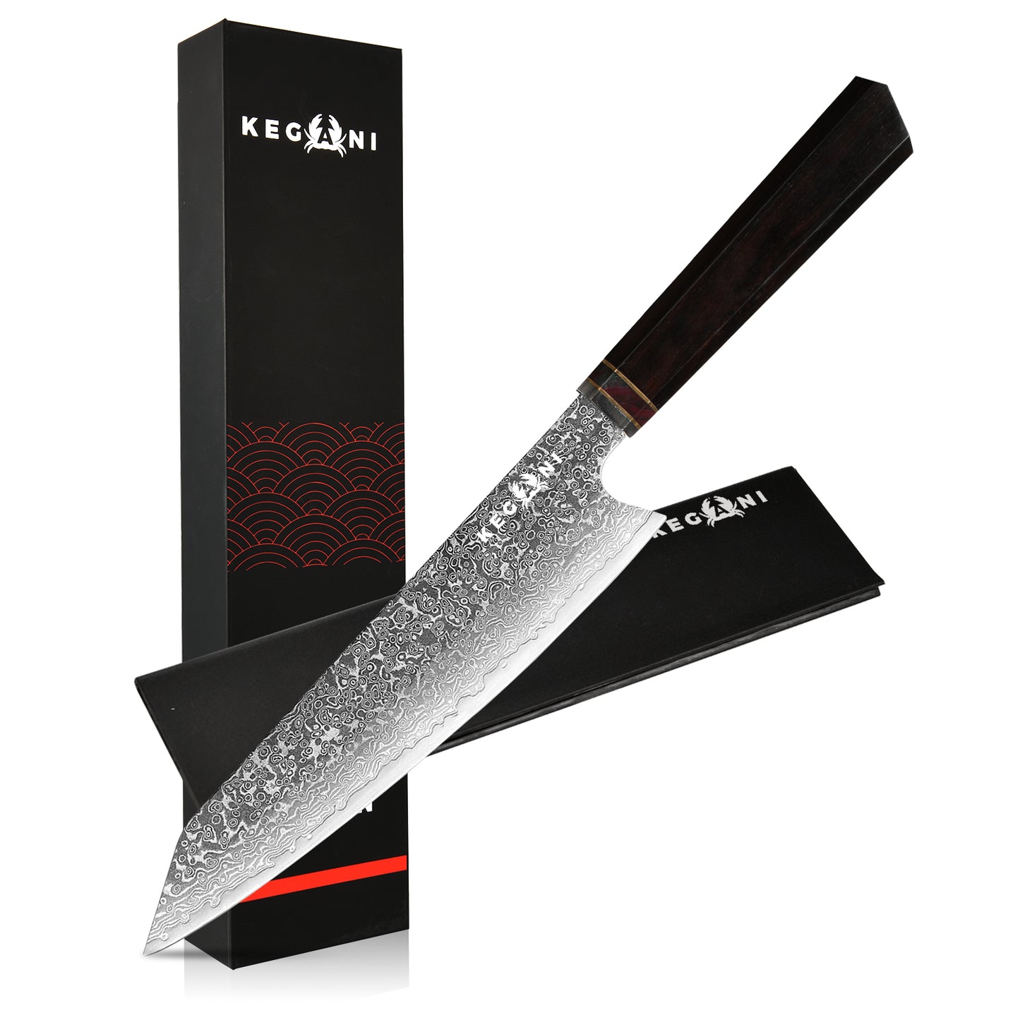 Kiritsuke Chef Knife - 8.5 Inch VG-10 Damascus with Rosewood Handle