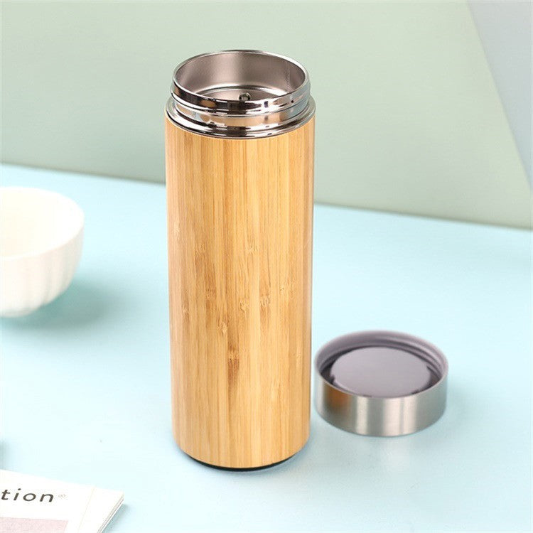 500ml Stainless Steel Bamboo Shell Insulated Water Cup - Tea & Coffee Travel Mug