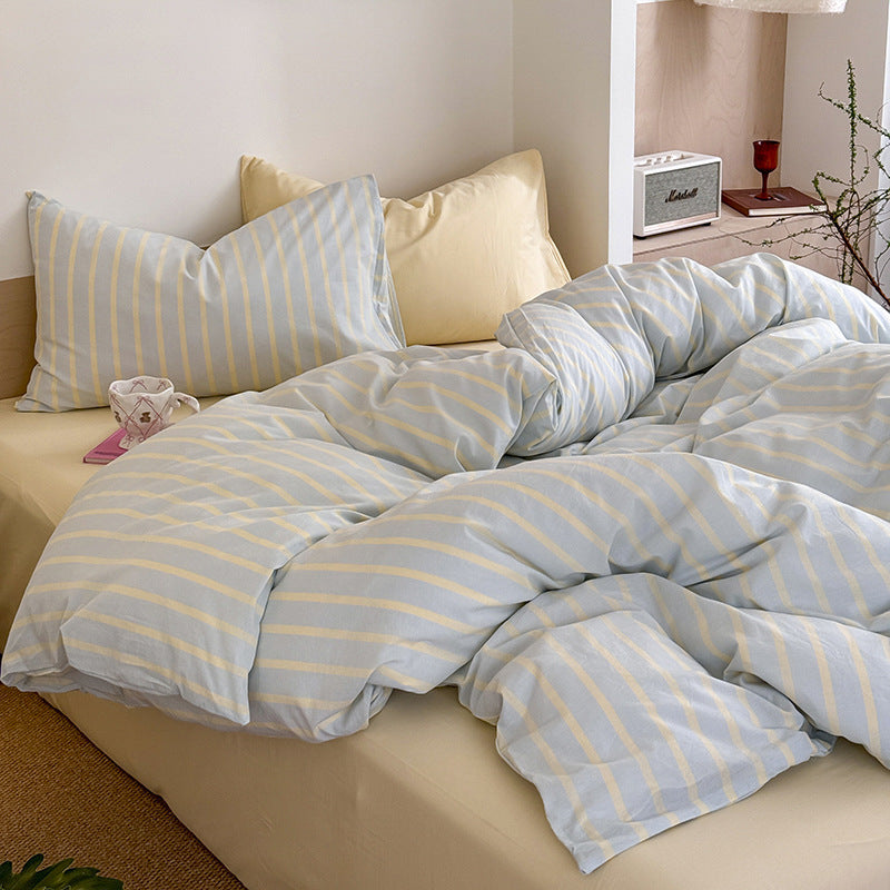 Four-Piece Cotton Bed Sheet Set - Multiple Sizes & Patterns