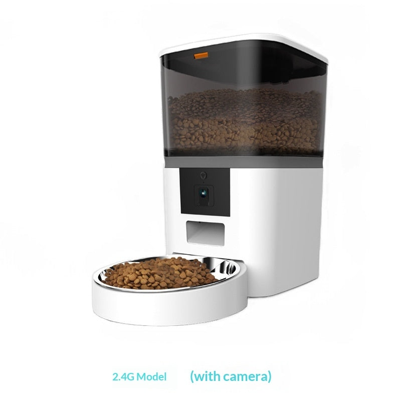 Pet Video Camera With Adjustable Feeding Dispenser for Dogs and Cats