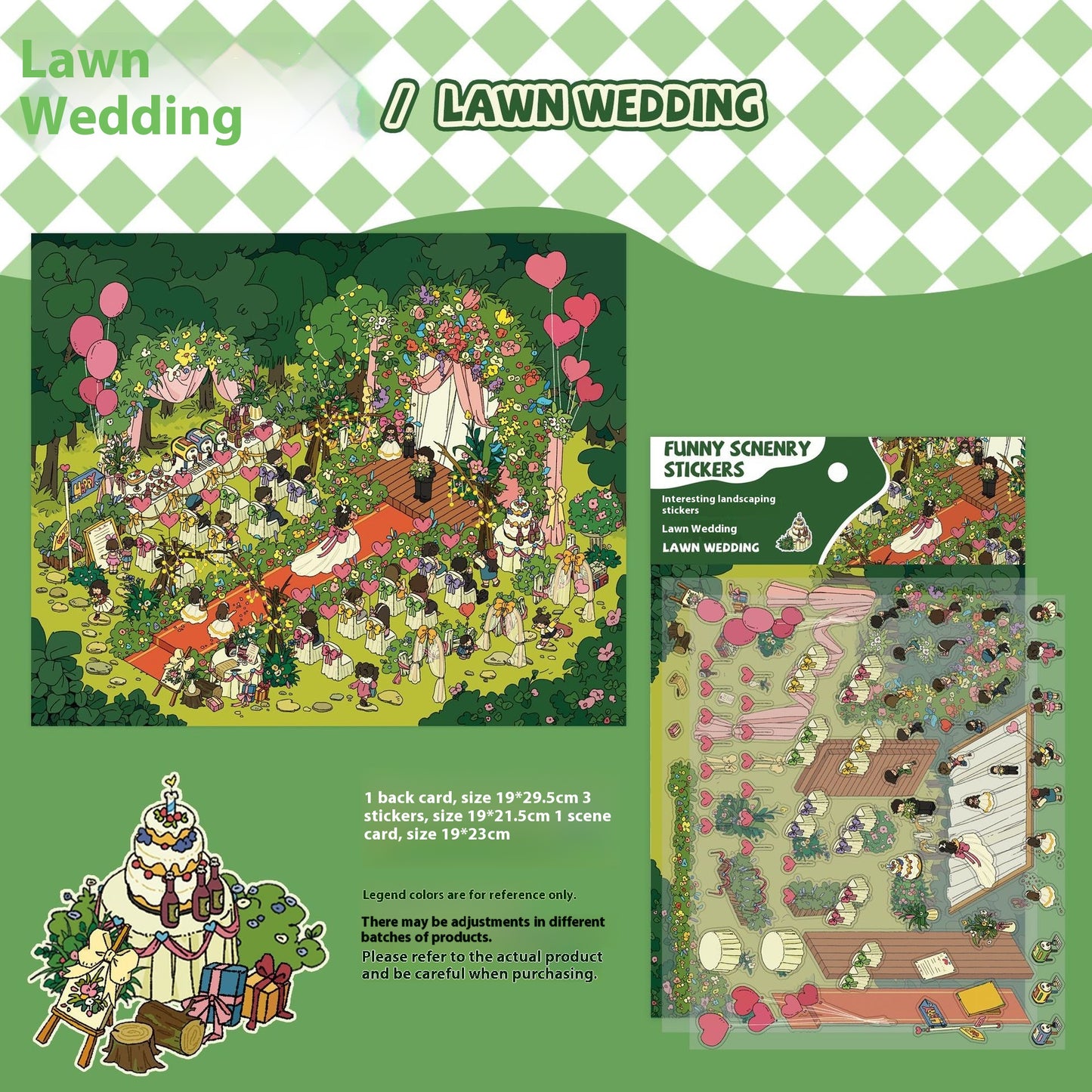 Large Cartoon Landscape Sticker Set for Home & Garden Decor