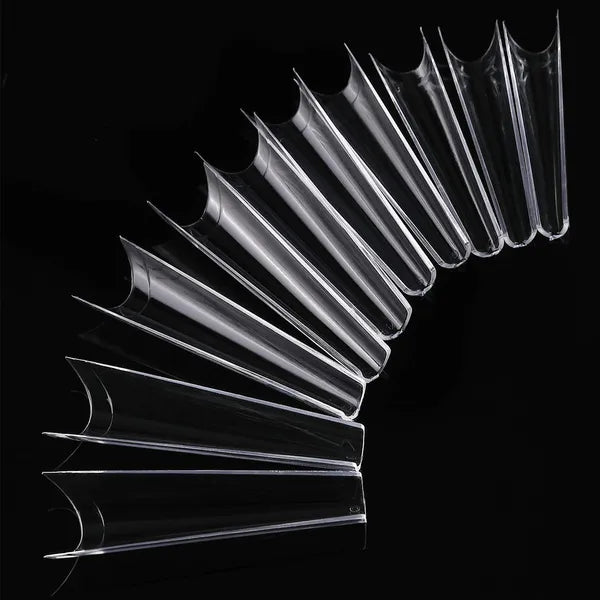 500Pcs Extra Long C Curve False Nail Tips - Half Cover French Nail Set