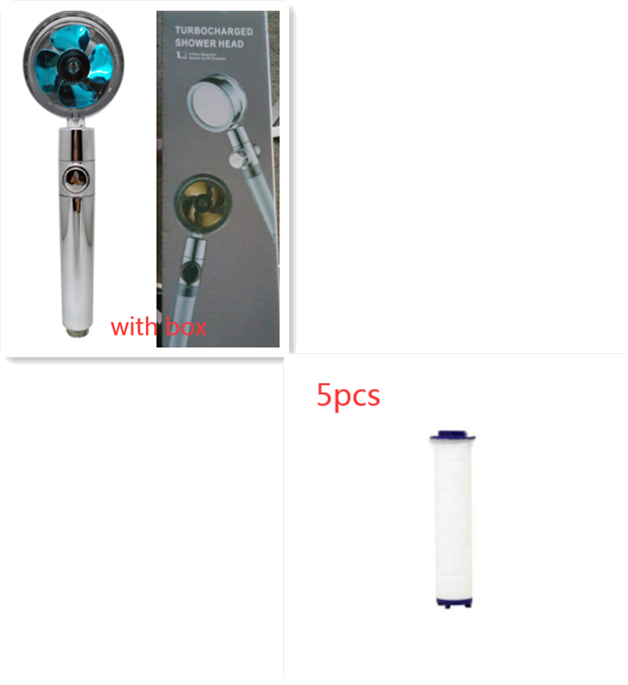 Water Saving Shower Head with Rotating Nozzle and High Pressure Spray