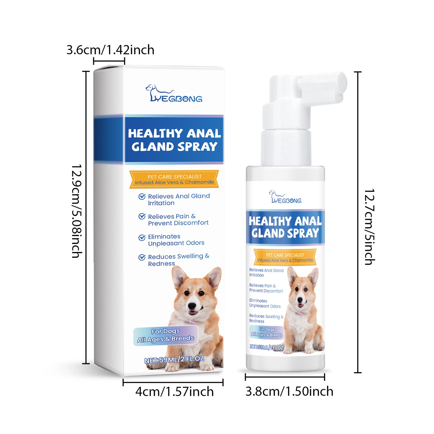Dog Anal Gland Spray - Pet Gland Care Relief for Infection, Itching & Odor