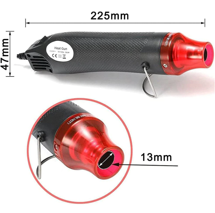 Mini Heat Gun Embossing Hot Air Tool Drying Paint 300W Nozzles