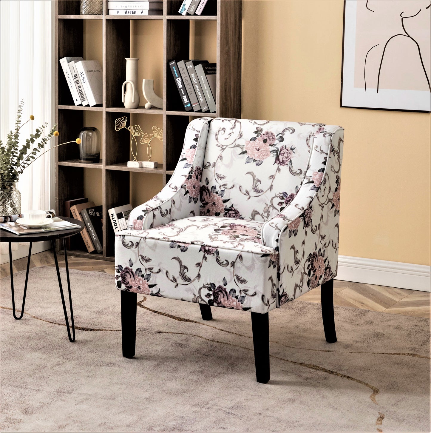 Versatile Upholstered Side Chair, Solid Wood Frame With Recessed