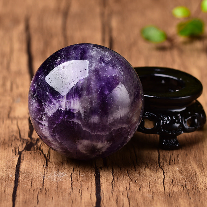 Polished Amethyst Gemstone Crystal Ball - Purple Natural Quartz Decoration