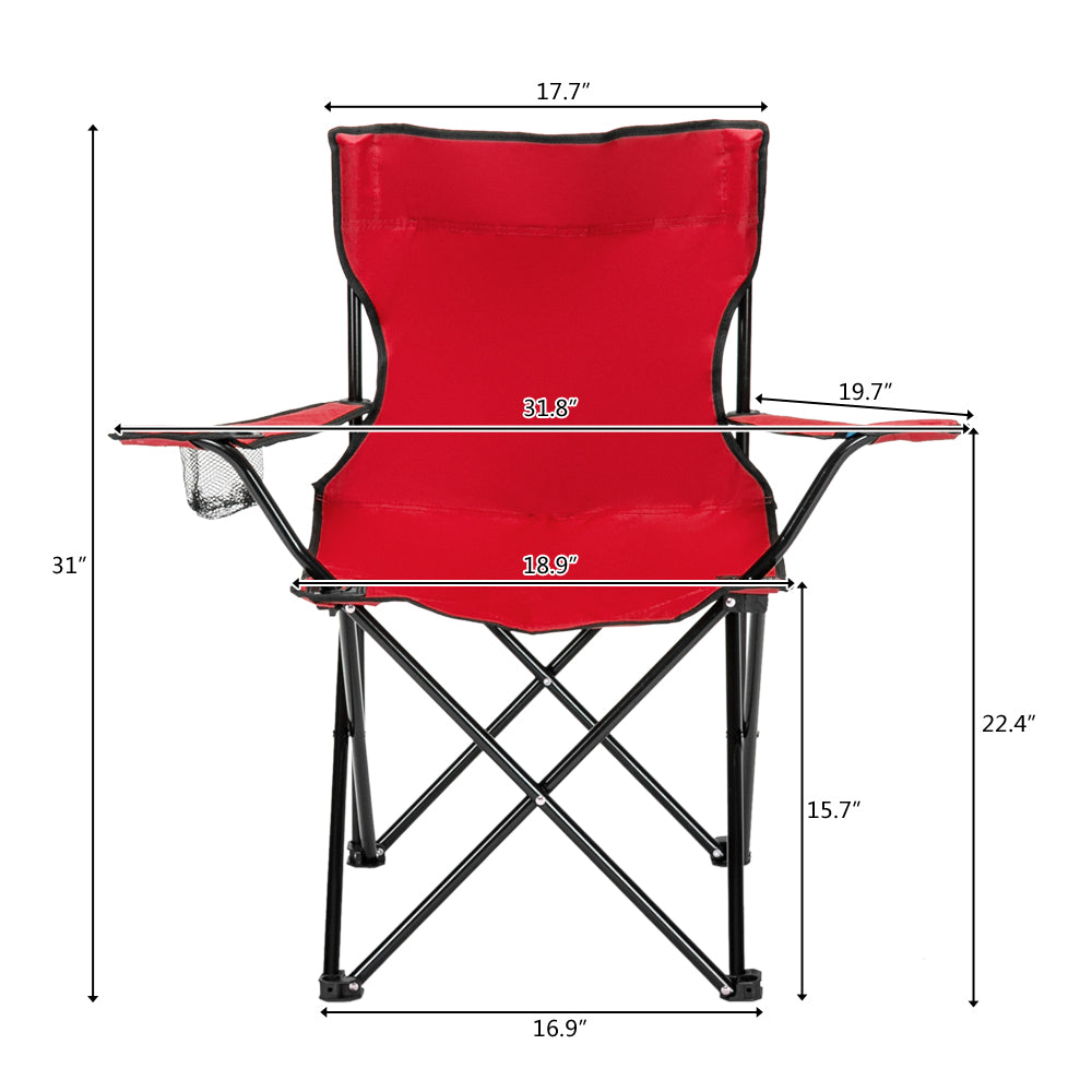 Portable Camping Chair - Red Oxford Cloth with Black Frame