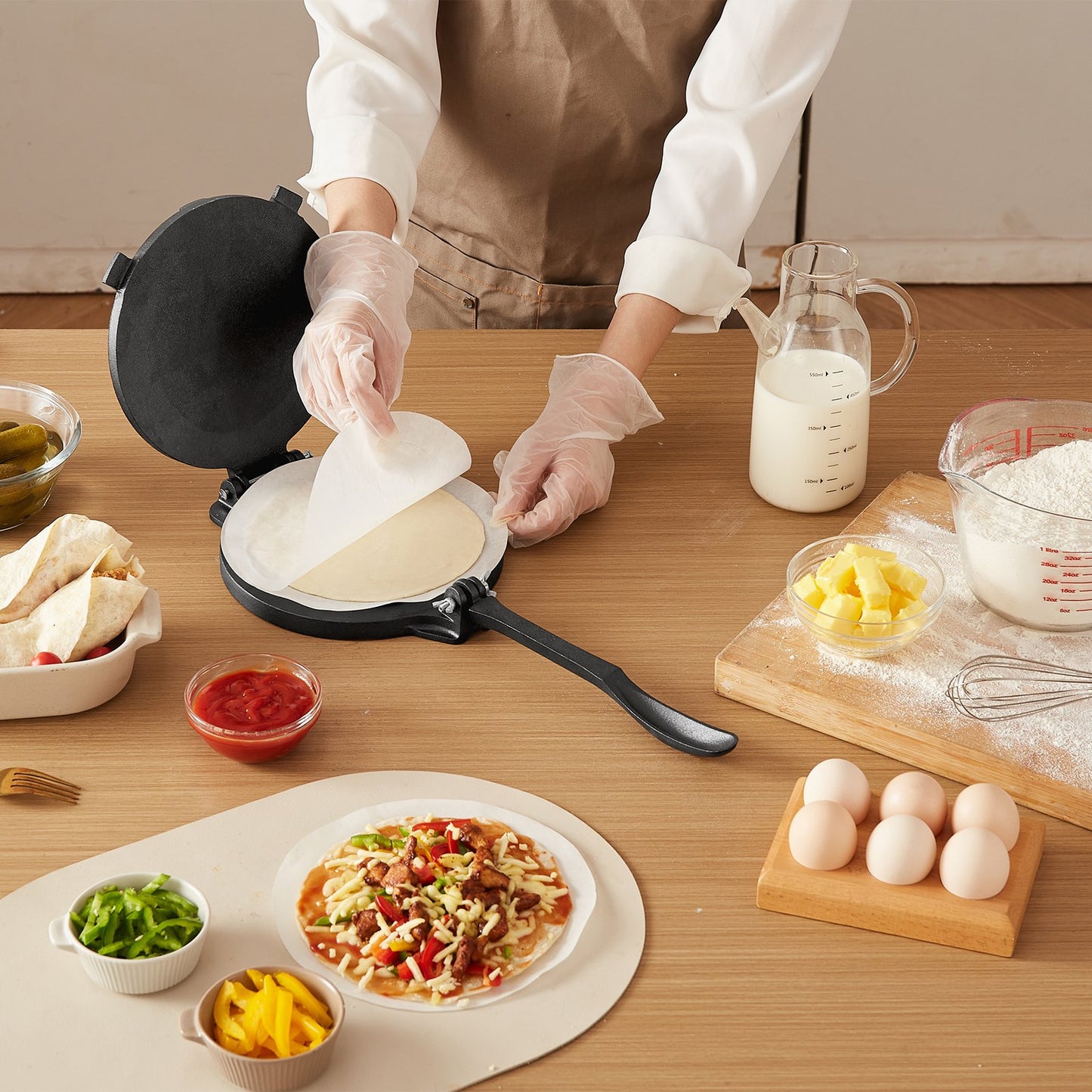 Heavy Duty Cast Iron 10 Inch Tortilla Press for Dough & Flatbreads