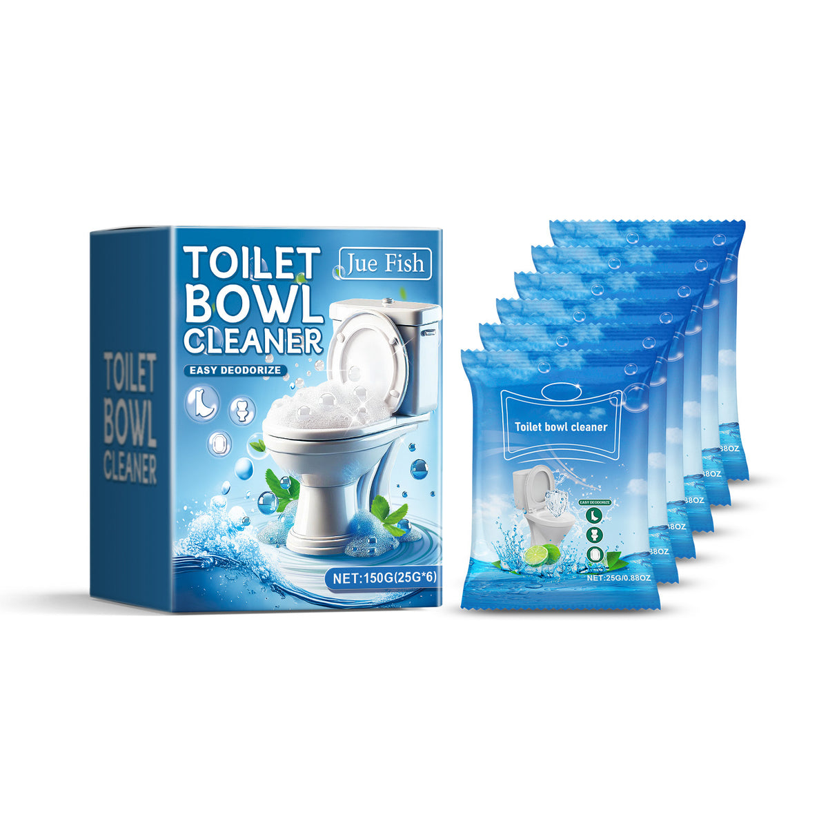 Toilet Cleaning Powder for Bathrooms & Toilets - 150g Foaming Stain & Odor Remover
