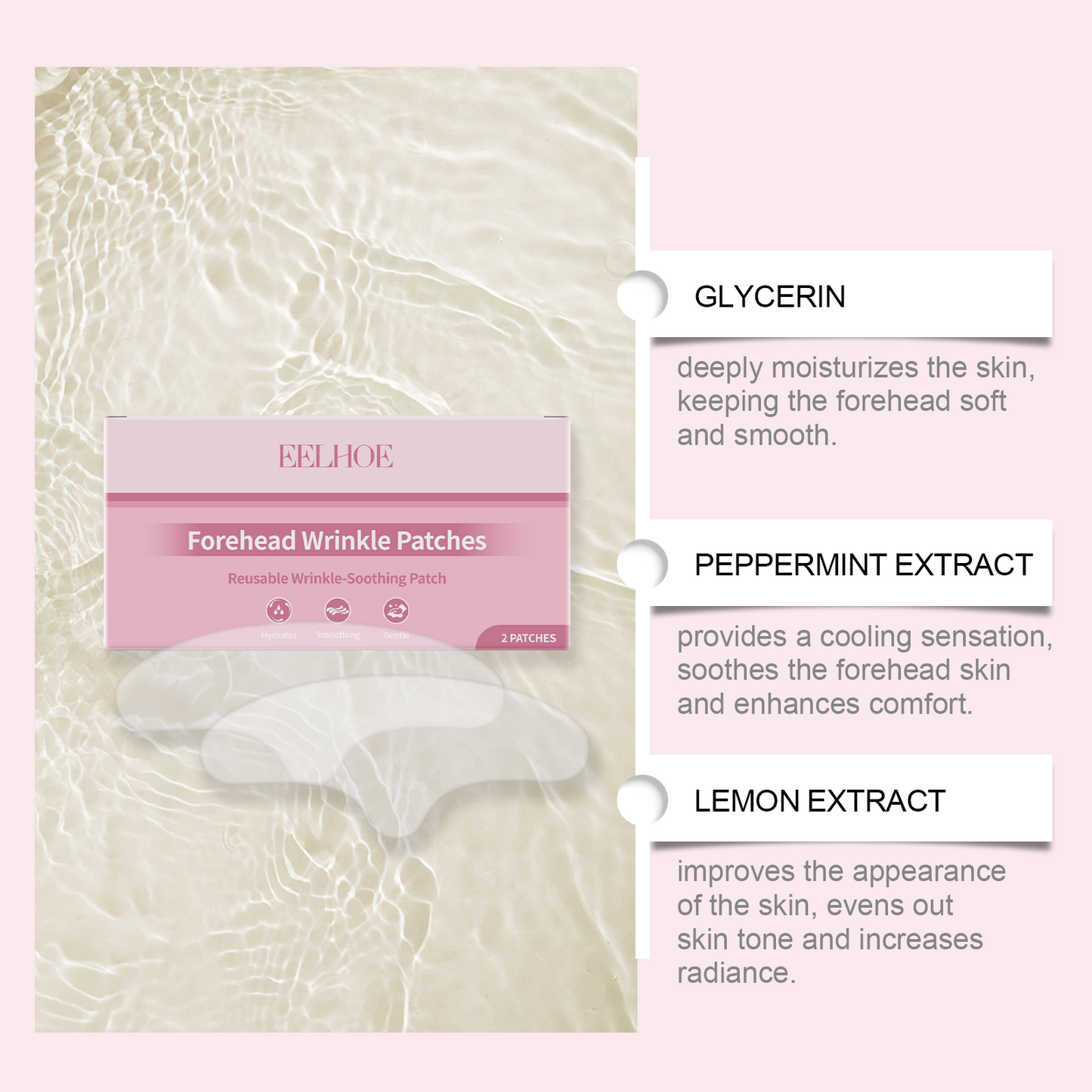 Forehead Wrinkle Smoothing Patches - Moisturizing Facial Care Strips