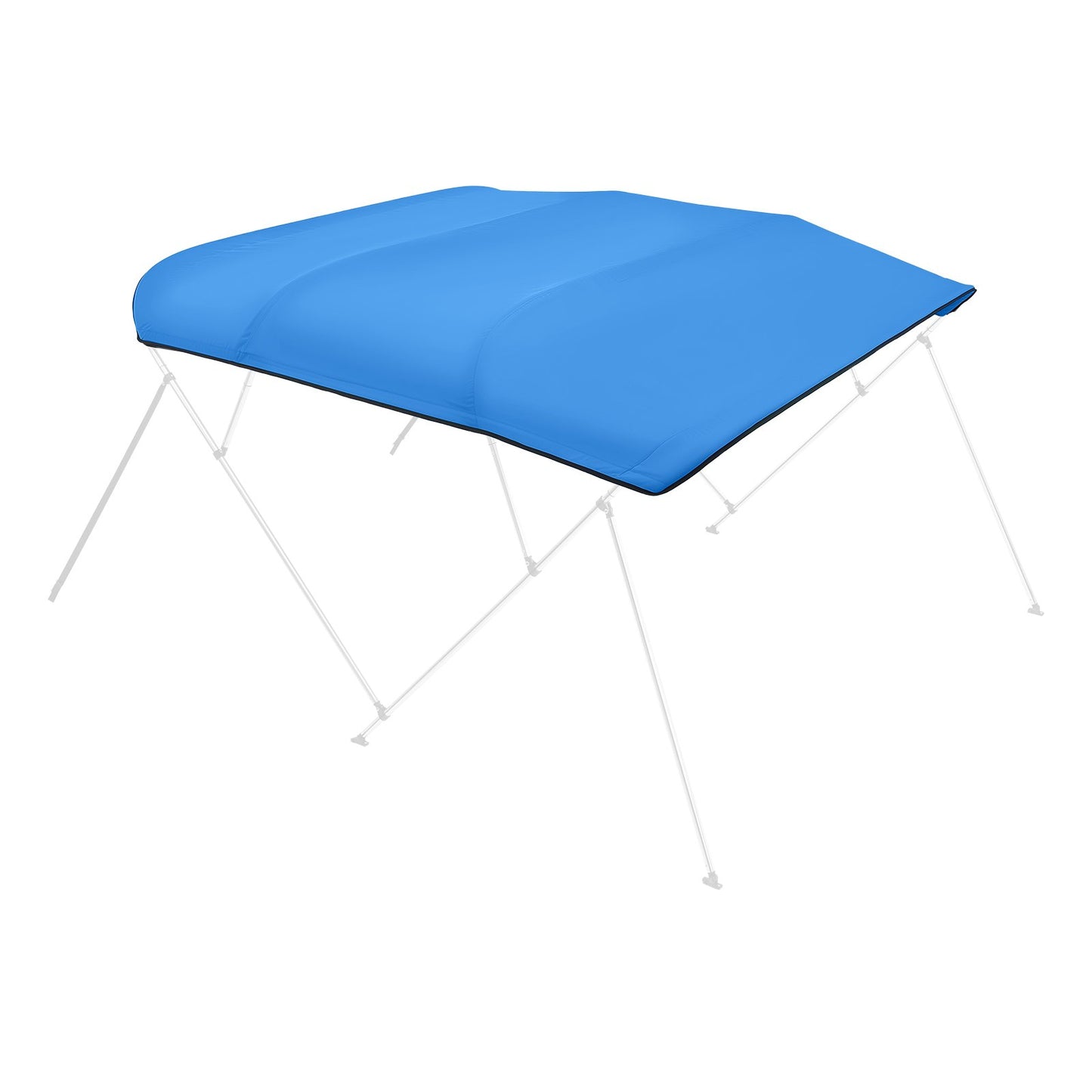 8 Ft Waterproof Marine Bimini Top Replacement Cover Blue - Easy Install Sun Shade Boat Canopy
