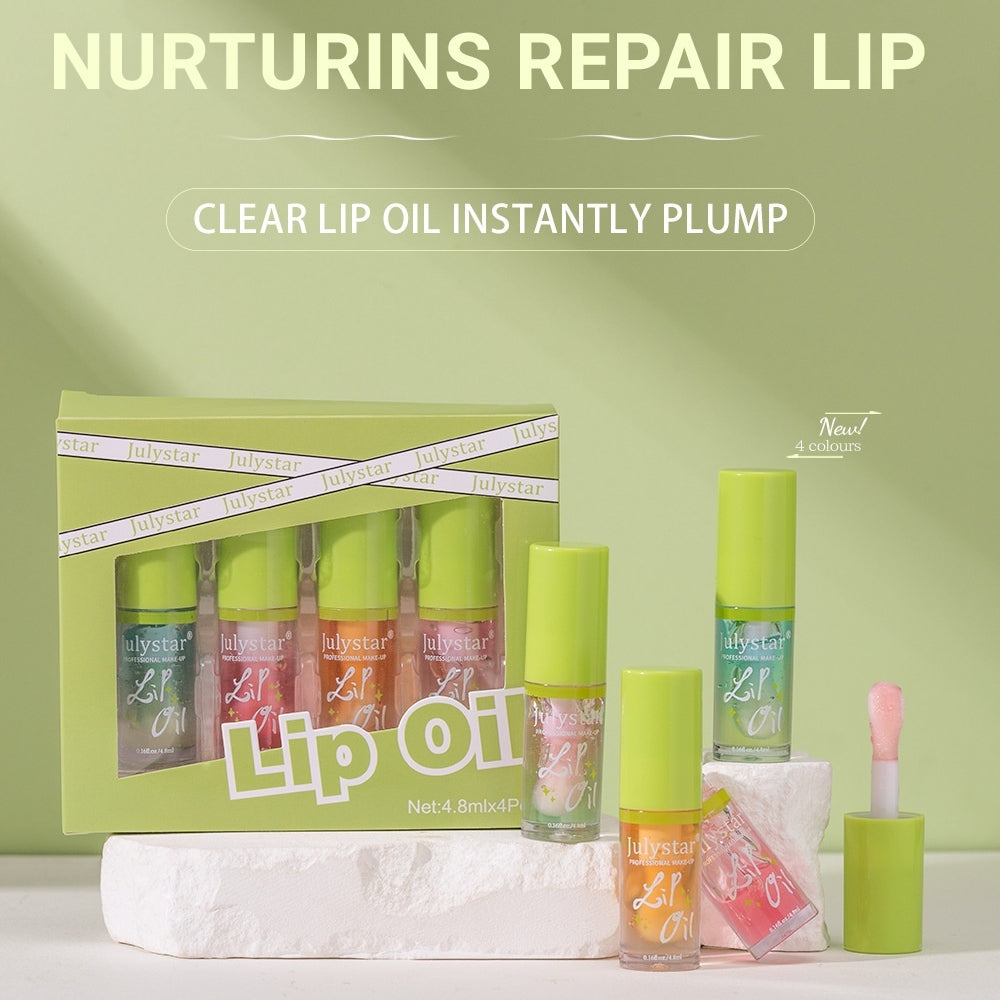 Moisturizing Lip Gloss Set - 4 Pack, 4.8ml Each, Universal Skin