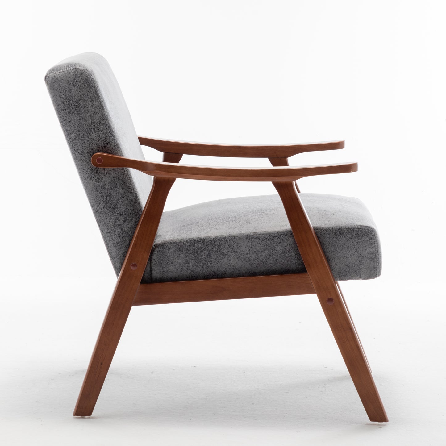 Accent Chair With Microfiber Upholstery And Solid Wood Frame, Classic