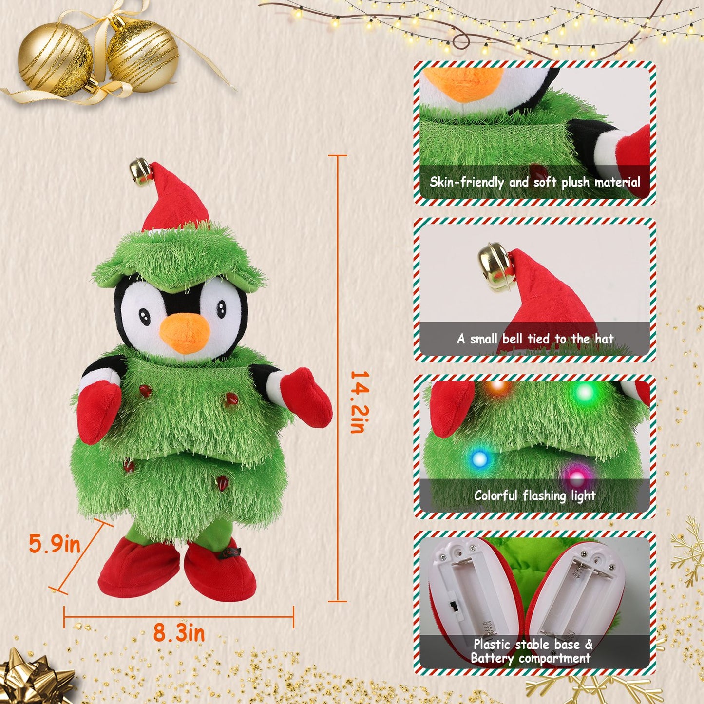 Interactive Dancing Plush Toy - Mimicking & Singing - Christmas Gift