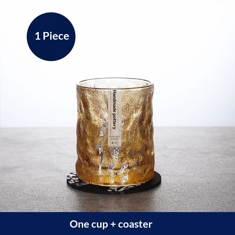 Hammered Surface Liquor Glass Whiskey Glacier Glass - Minimalist Japanese Style