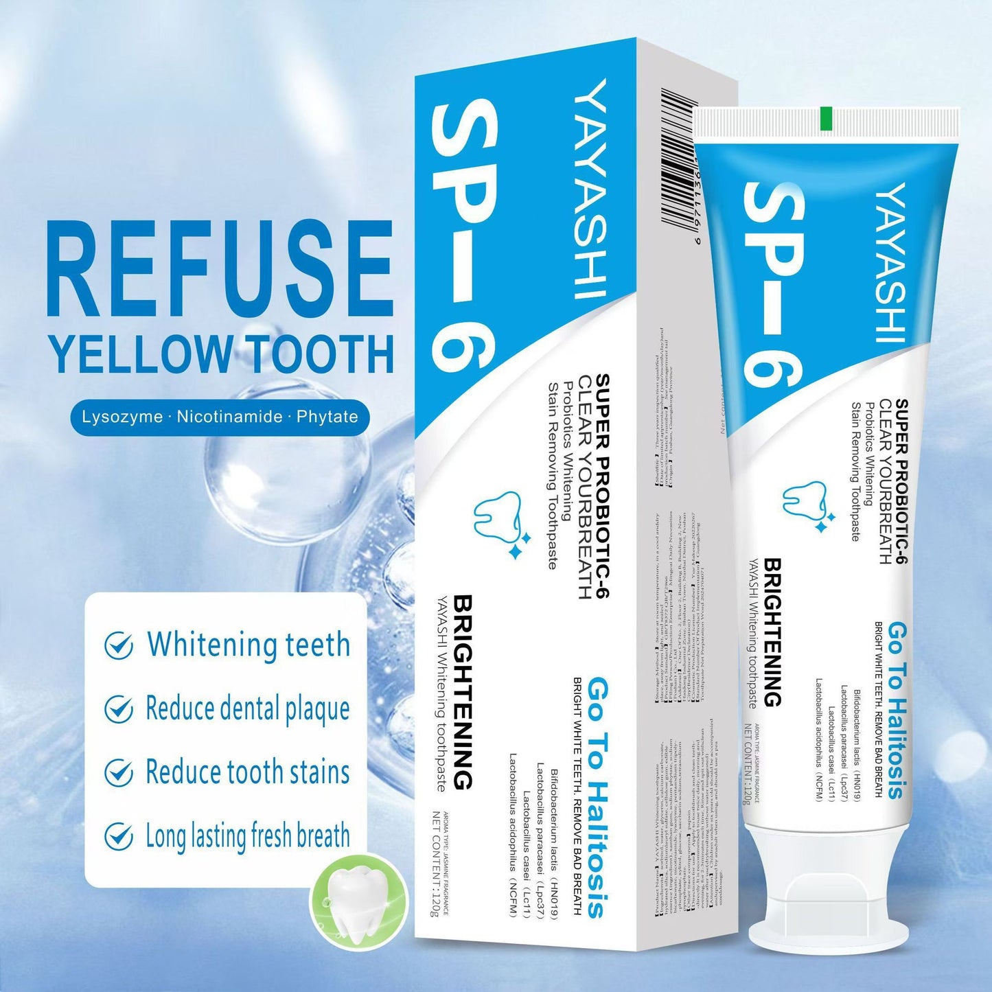 Whitening Toothpaste Blue 120g - Oral Care for Bright Teeth