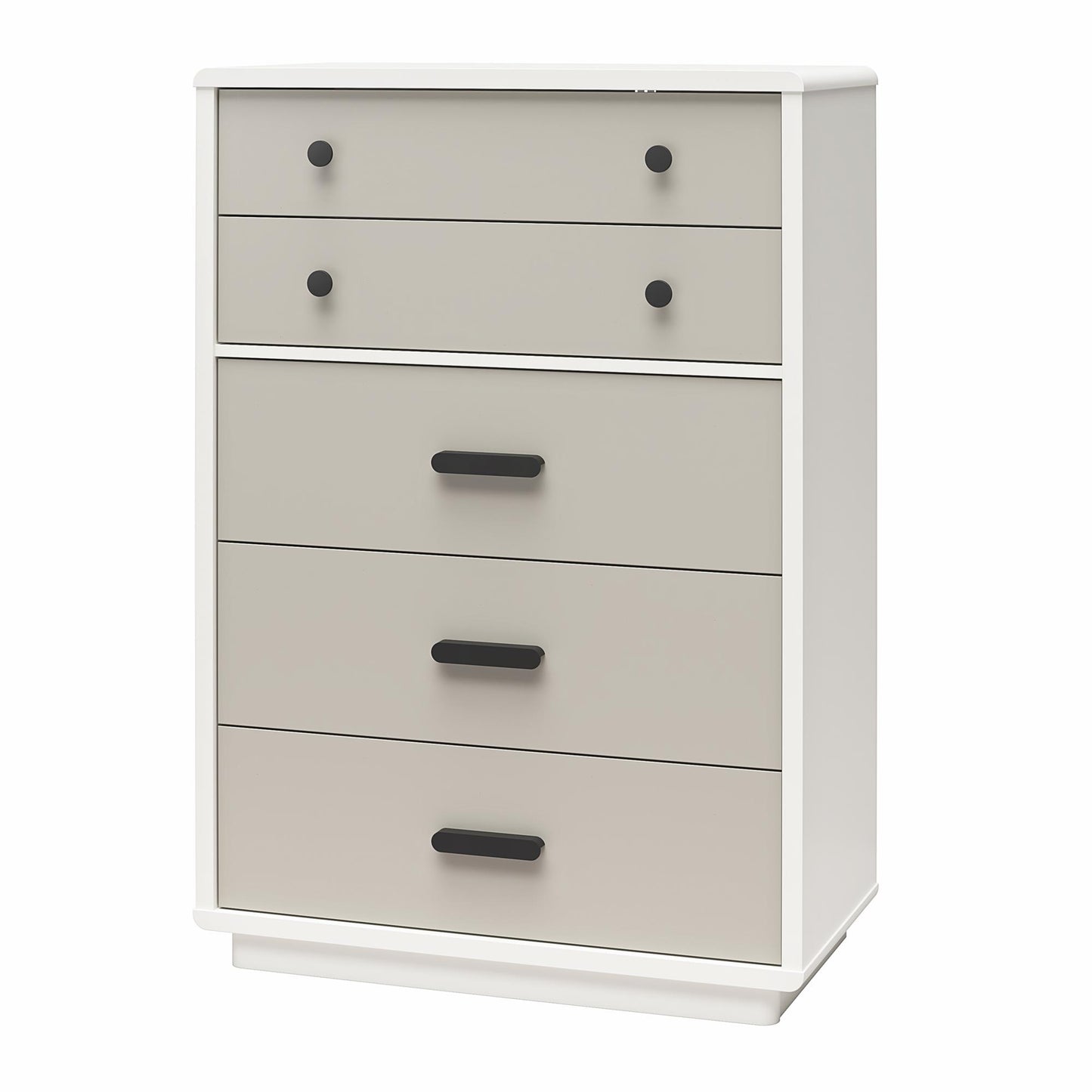 5-Drawer Dresser in White & Gray - Modern Storage Solution