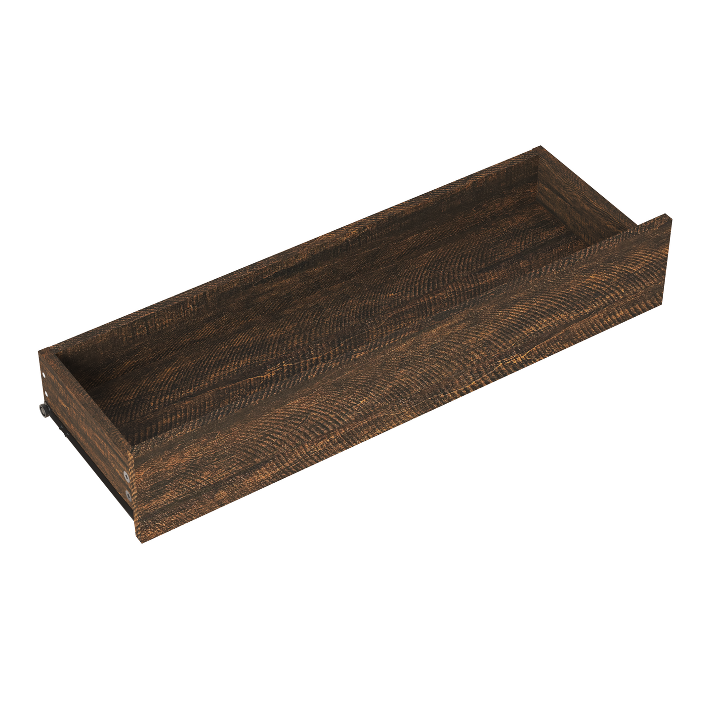 Narrow Walnut Wood Grain Console Table with Drawer - 63"