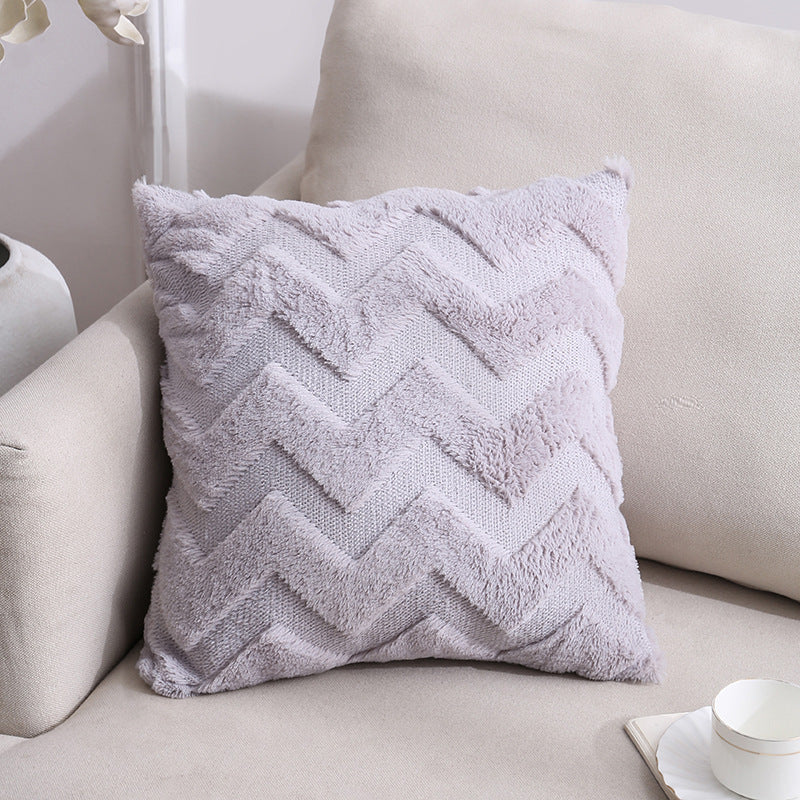 Nordic Double-Sided Plush Pillow Cover 45x45cm Sofa Cushion Case Home Decor