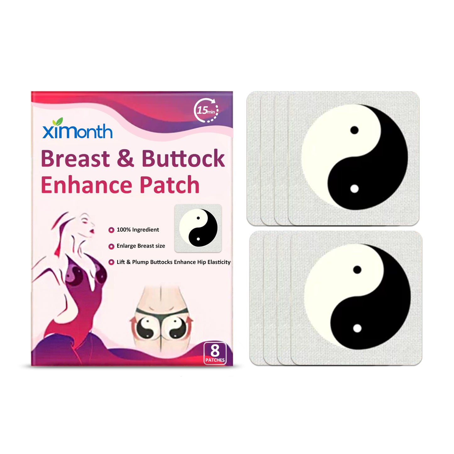 Breast and Buttock Enhancement Patches - 8 Pack Natural Shaping Treatment