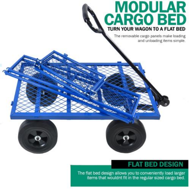 Garden Trolley Cart with Solid Wheels Multi-Functional Tool Cart for Yard and Farm Use