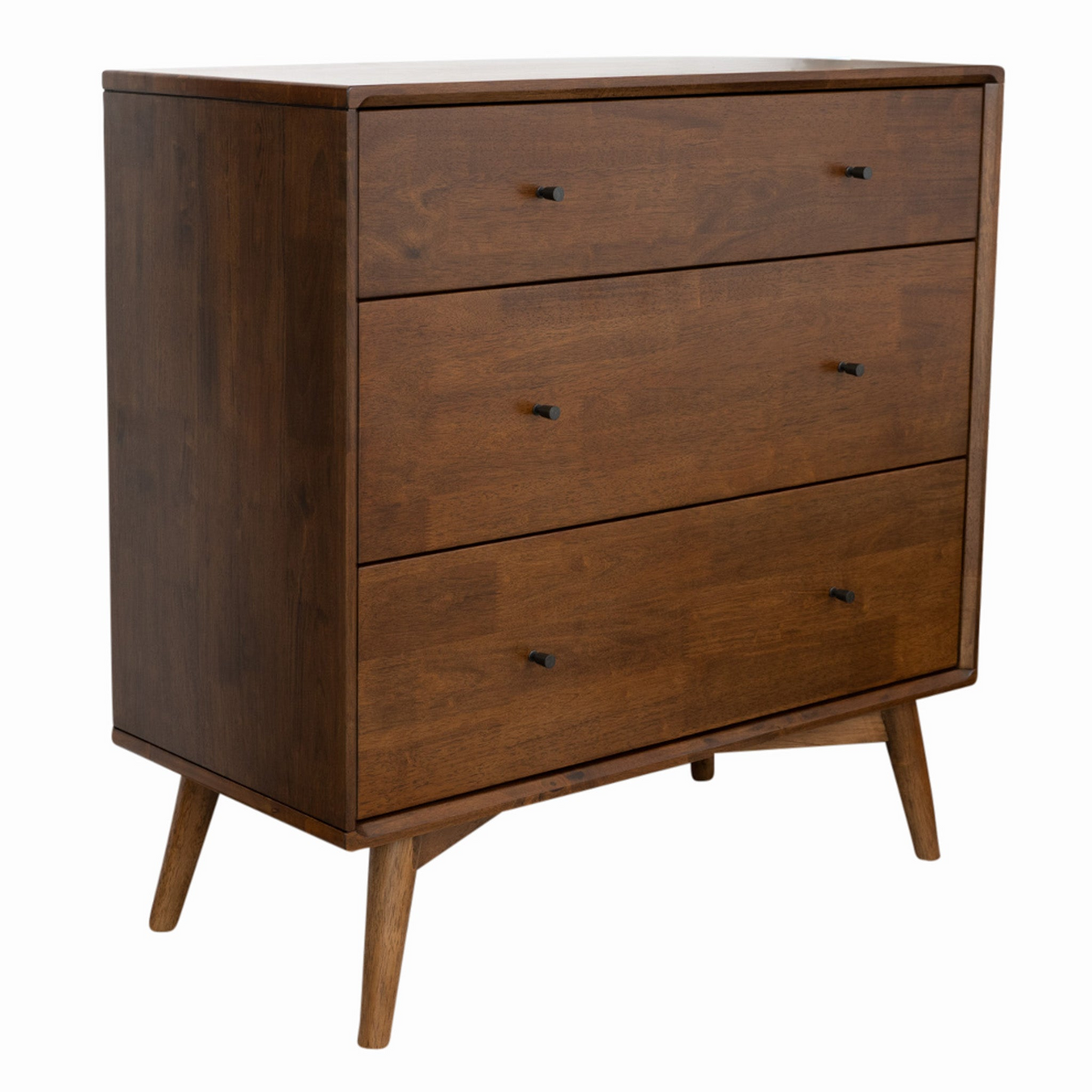 Caroline Mid Century Modern Solid Wood Dresser 3-Drawer For Bedroom