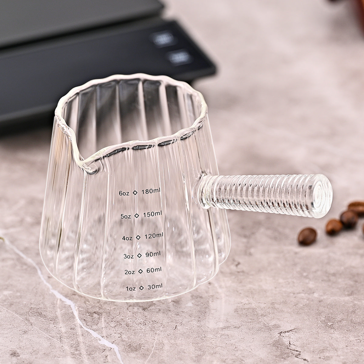 180ml Mini Coffee Cup with Glass Handle - Italian Style