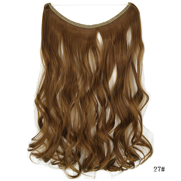 Seamless Hair Extension Wig Set for Women - High-Temperature Fiber, Multiple Colors