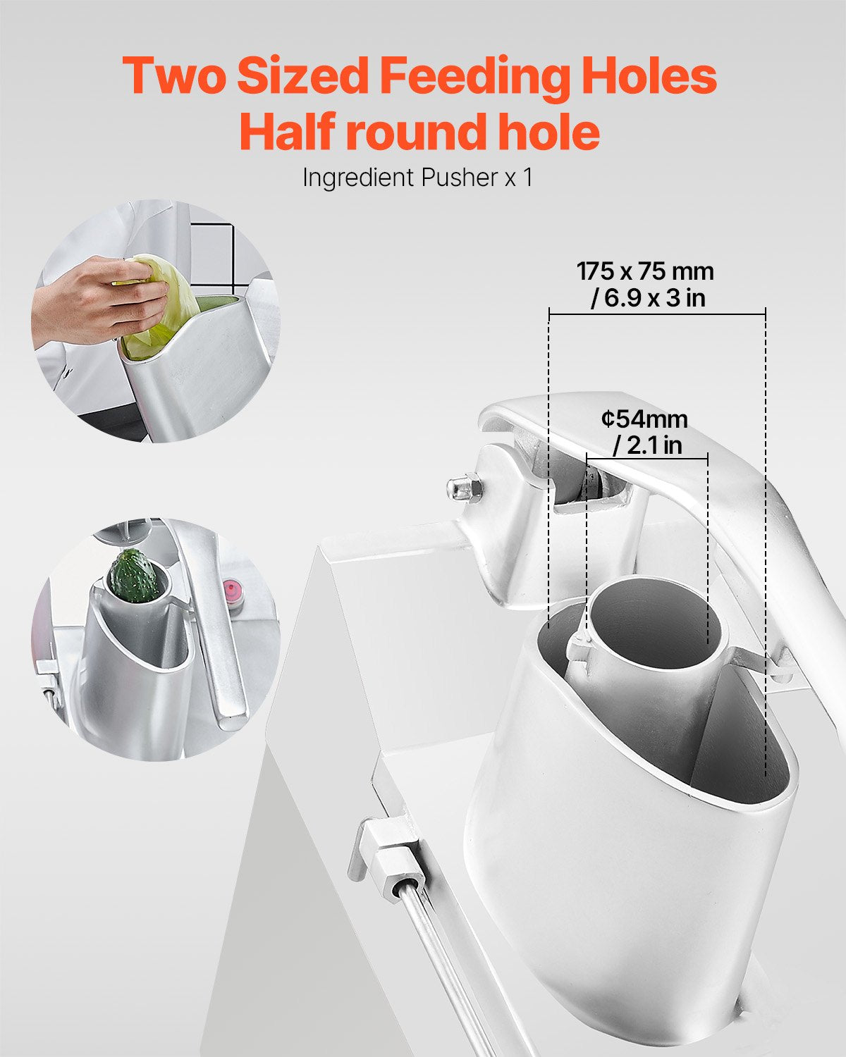 Food Processor Vegetable Chopper with 6 Stainless Steel Blades - Silver