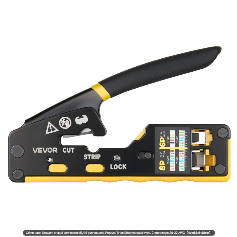 RJ45 RJ11 RJ12 Ethernet Crimping Tool Kit with Wire Stripper & Connectors