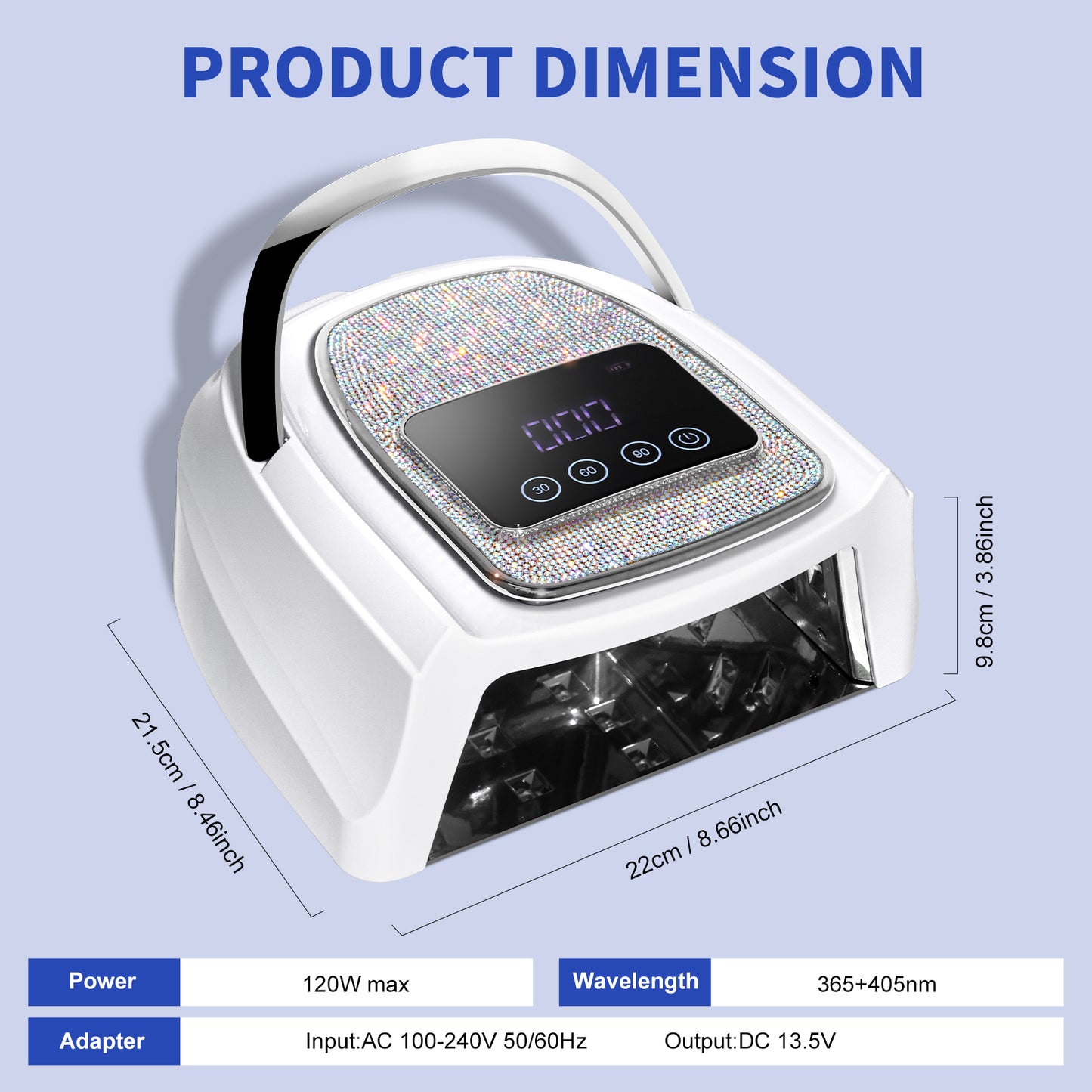 Rechargeable Cordless LED Nail Lamp - Portable UV Gel Nail Dryer