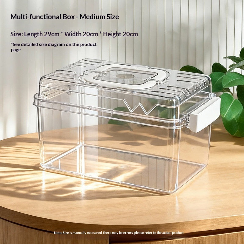Portable Reptile Terrarium Box - Sealed, Medium Size, Pet Habitat