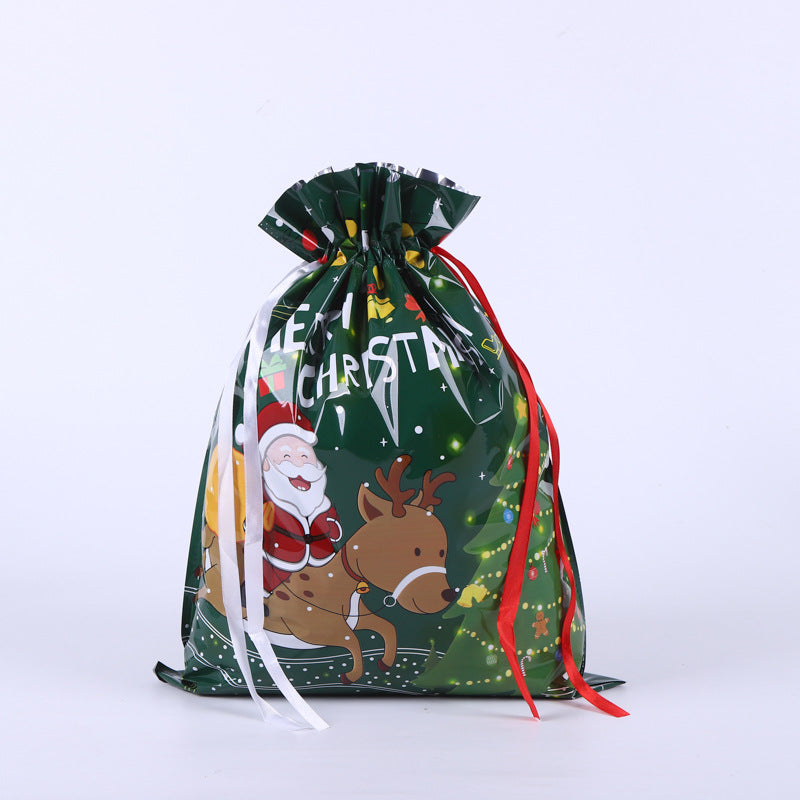 Festive Aluminum Foil Gift Bags for Christmas & New Year Party Packaging