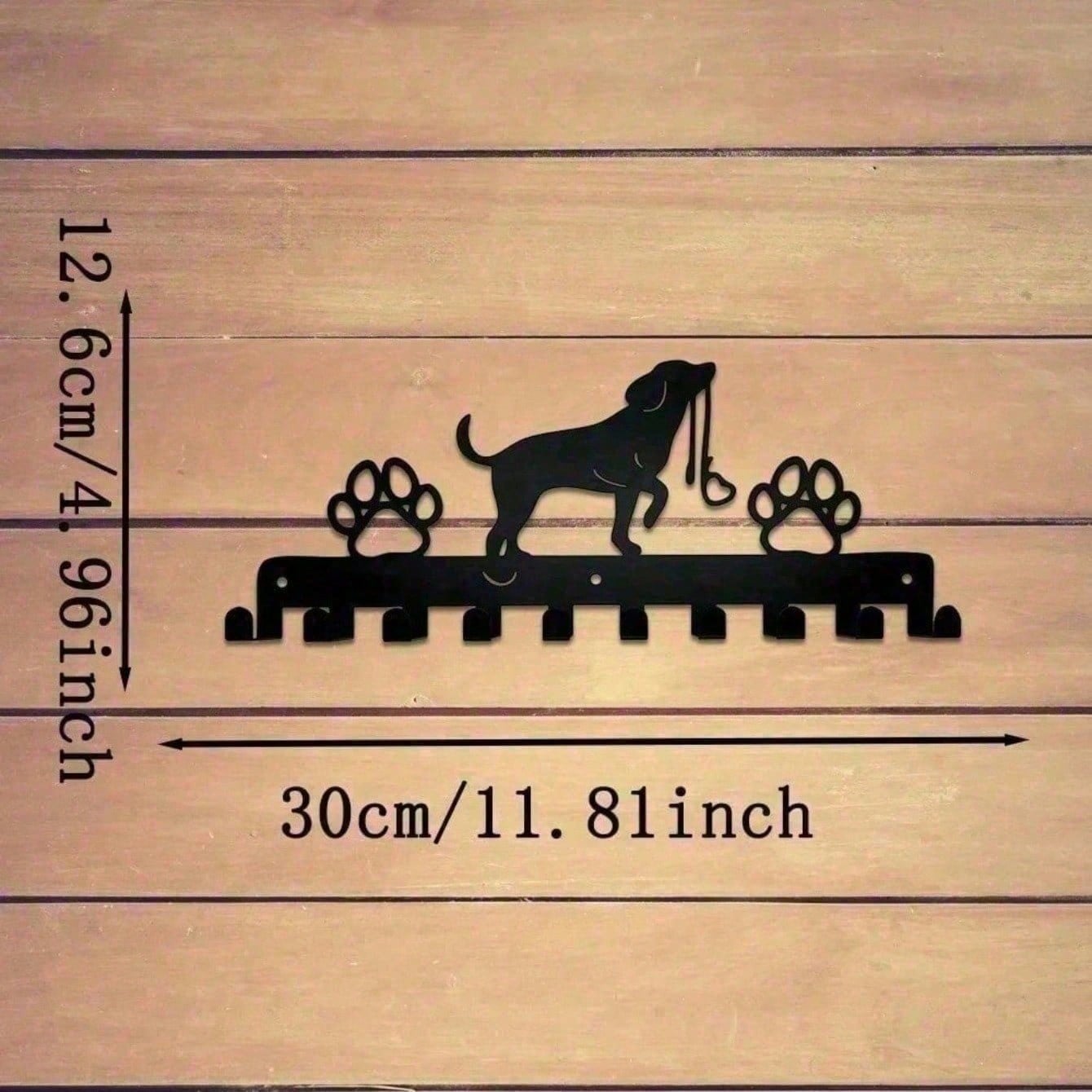 Rustic Wall-Mounted Key Holder & Leash Rack for Pets