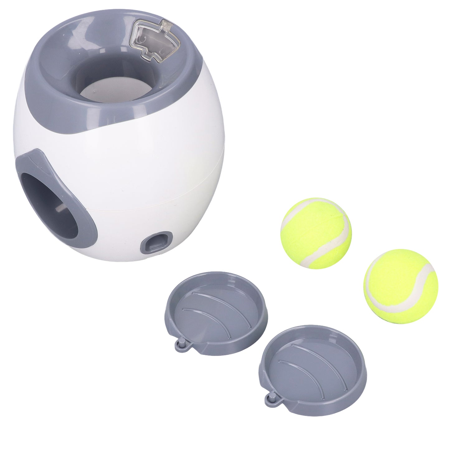 Dog Tennis Ball Feeding Toy with Spill Food Trays - Interactive Dog Puzzle