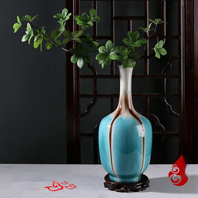 Color Changing Glazed Ceramic Vase - Neo-Chinese Style Home Decor