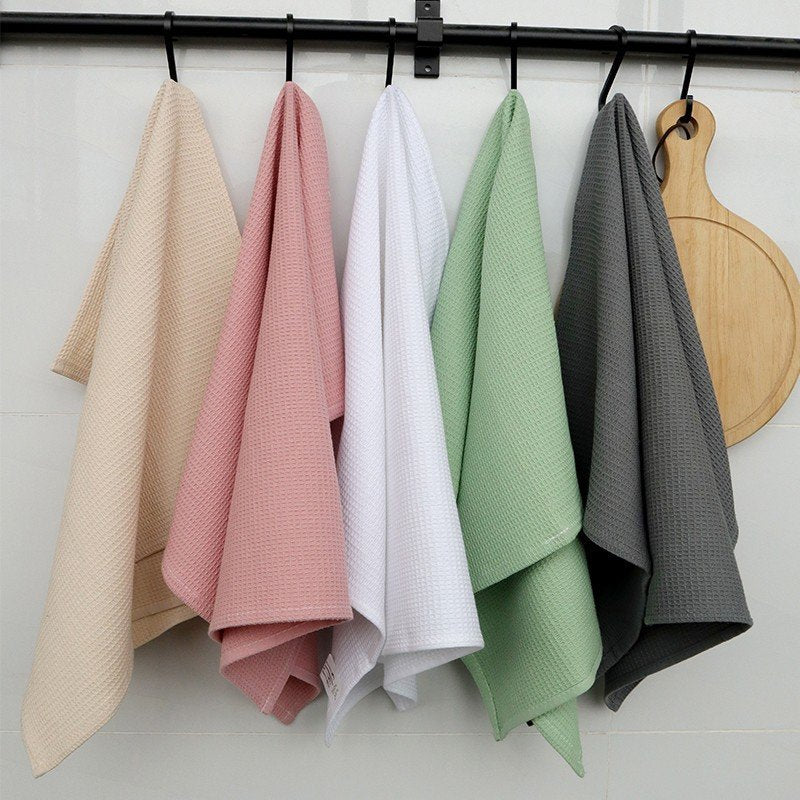 Cotton Rectangular Waffle Tea Towel - Nordic Style Kitchen Linen