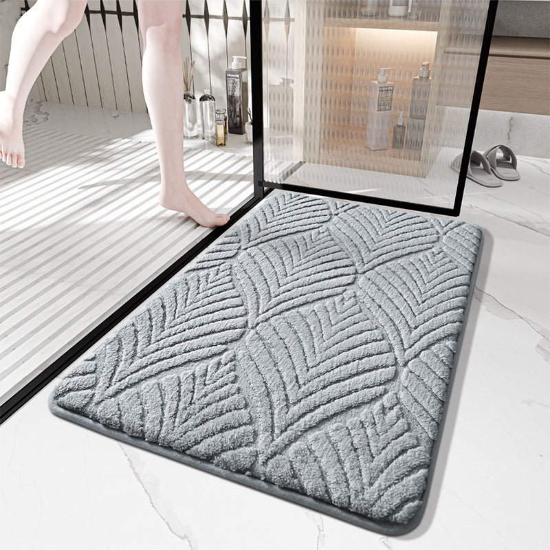 Velvet Jacquard Entry Door Mat - Modern Welcome Floor Rug