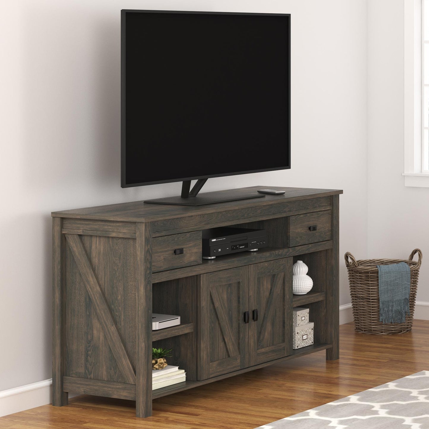 Farmington TV Stand for TVs Up to 60" - Oak Finish