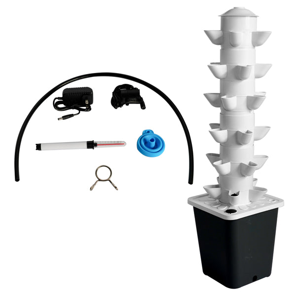 Black Hydroponic Planting System - Indoor & Outdoor Tower Garden for Vegetables & Herbs
