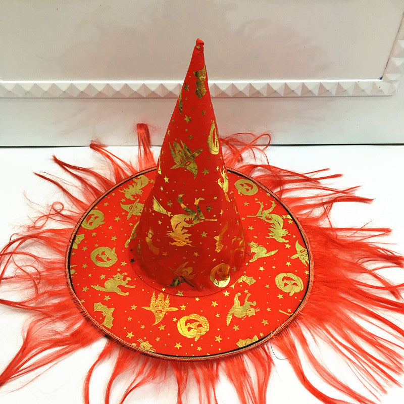 Halloween Witch & Pumpkin Costume Hat - Masquerade Dress Up Accessory