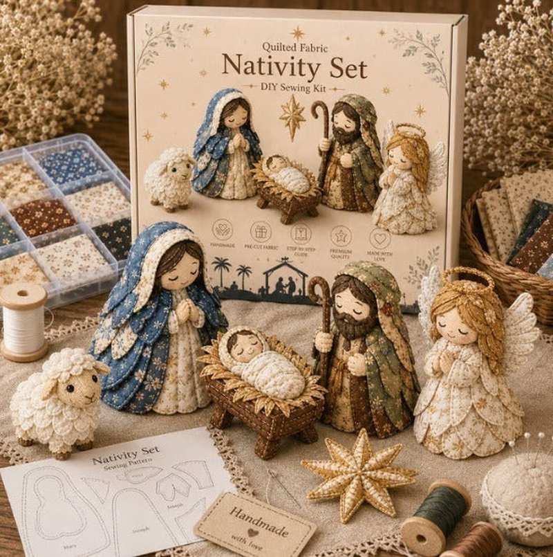 DIY Patchwork Nativity Scene Sewing Kit - Creative Holiday Craft Gift