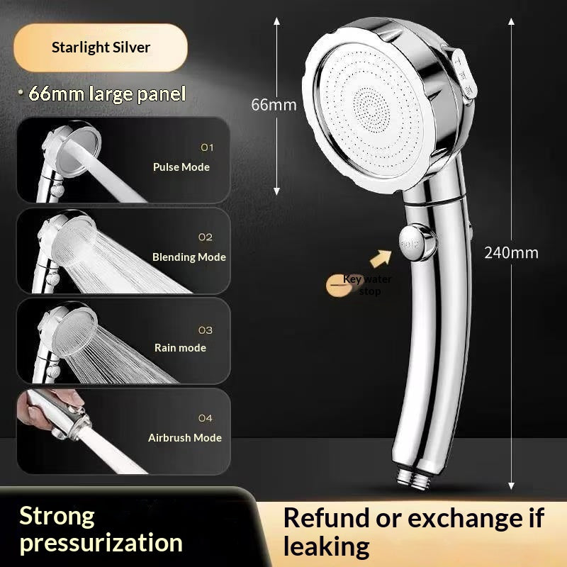 Three-Setting Pressurized Shower Faucet Set with Handheld Head & Stainless Steel Pipe